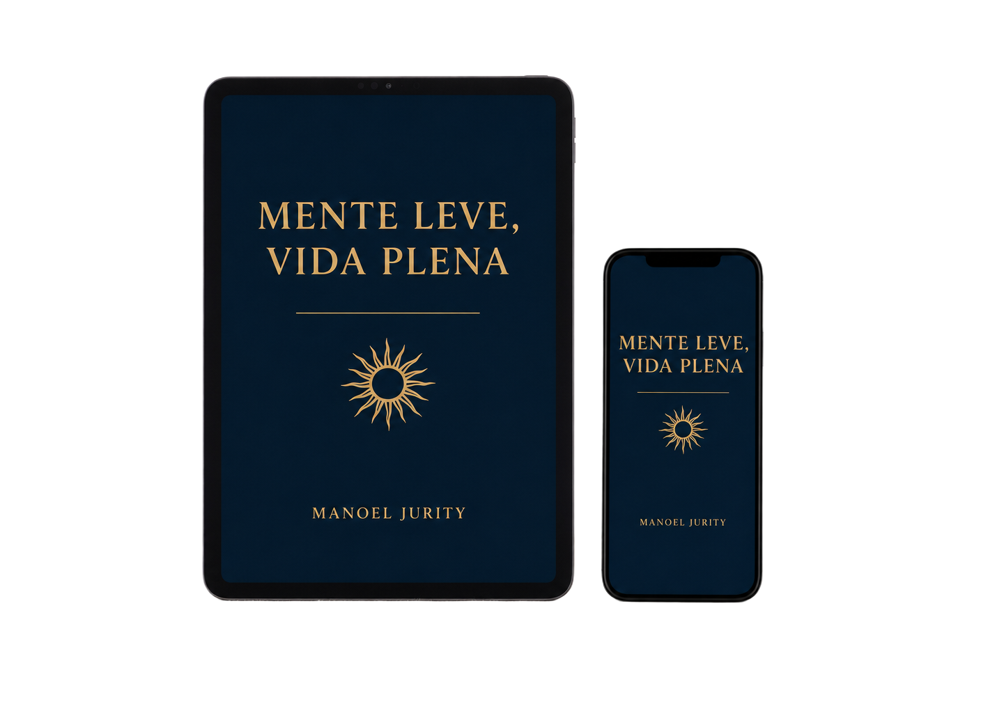 eBook Mente Leve, Vida Plena exibido em tablet e smartphone